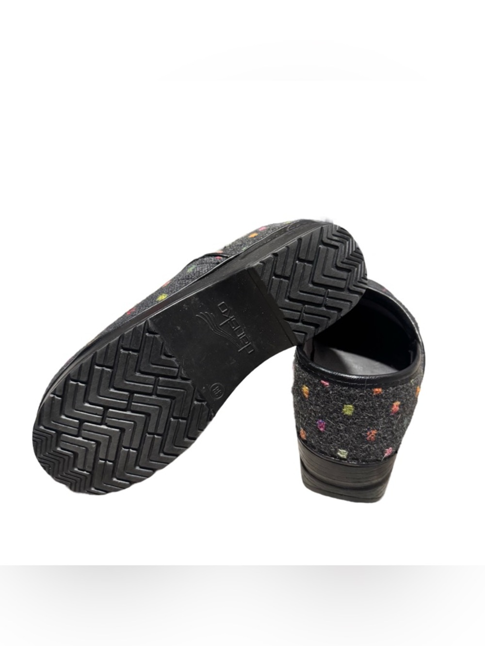 Dansko Vegan Professional Clogs Women's Size 38 Tweed Multicolor Comfort Shoe - Picture 6 of 6